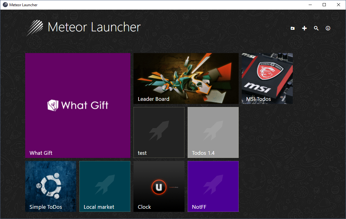 Meteor Launcher Screenshot